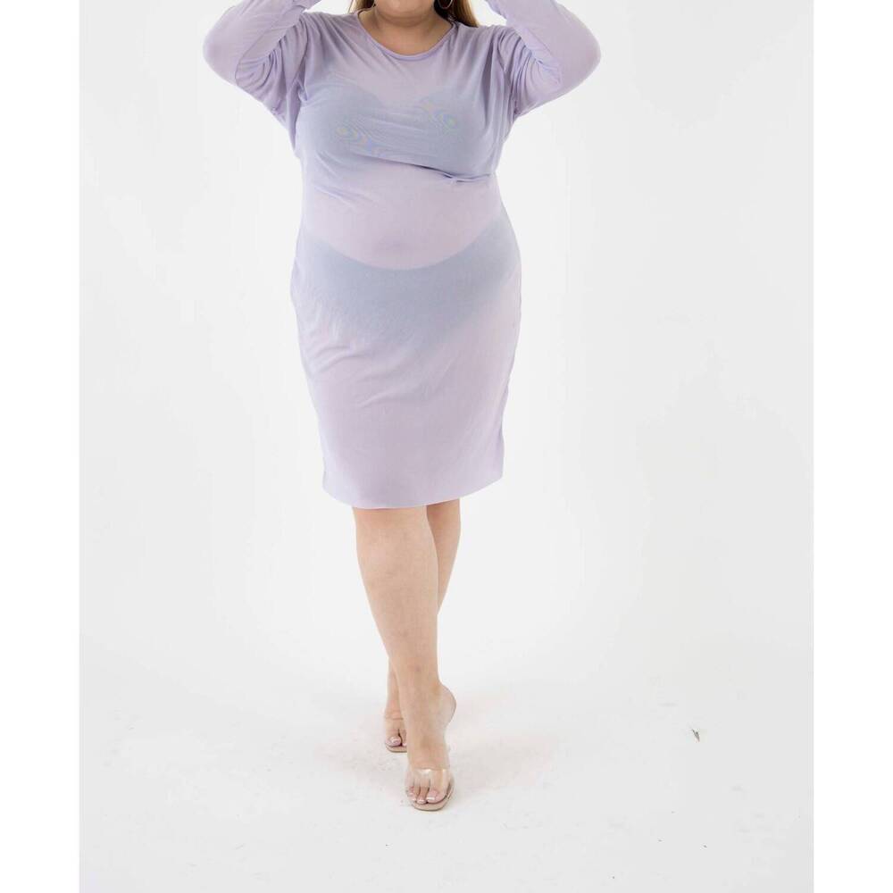 NEW SANTE GRACE the ghost mesh xray dress in lilac
